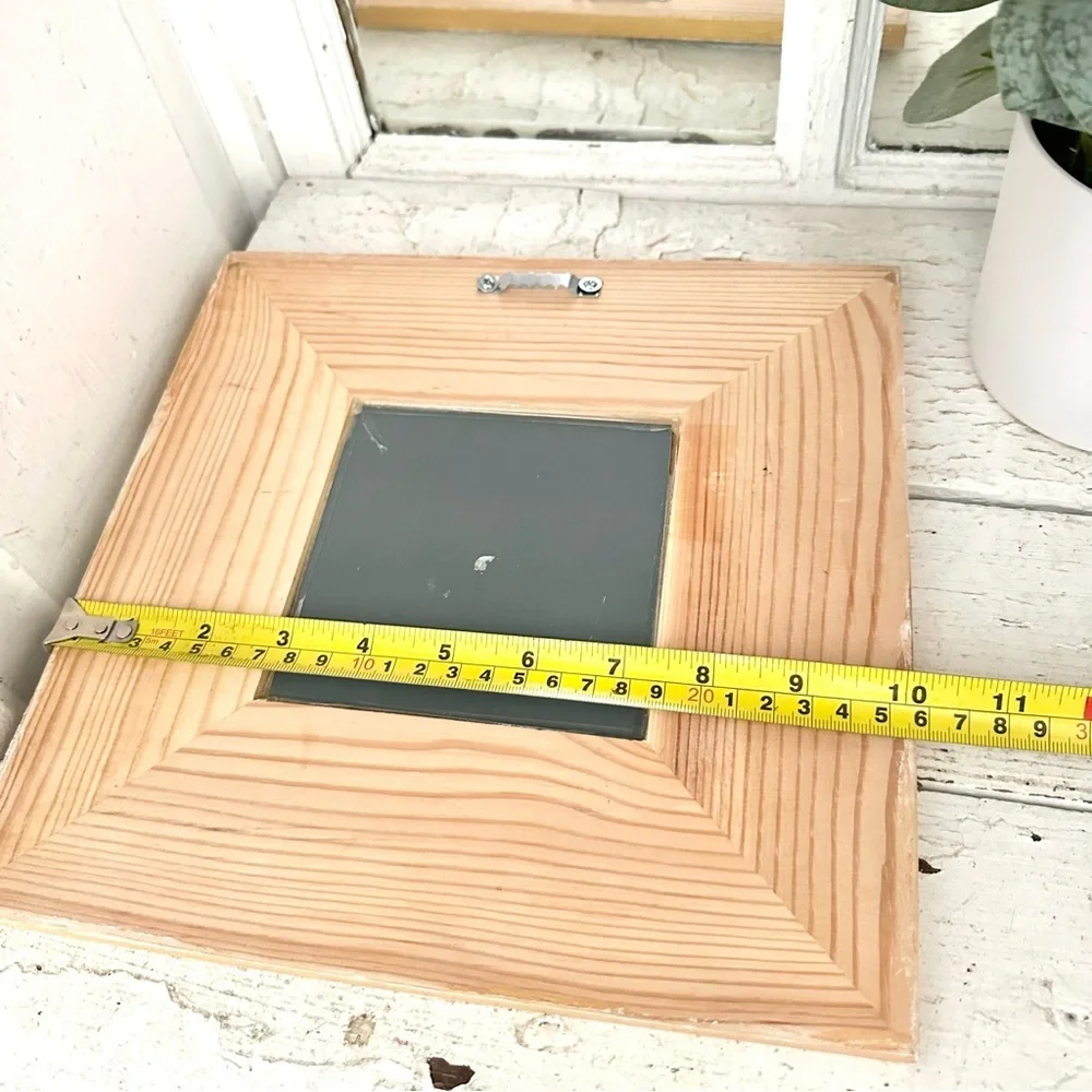 Blue Floral Square Wall Mirror